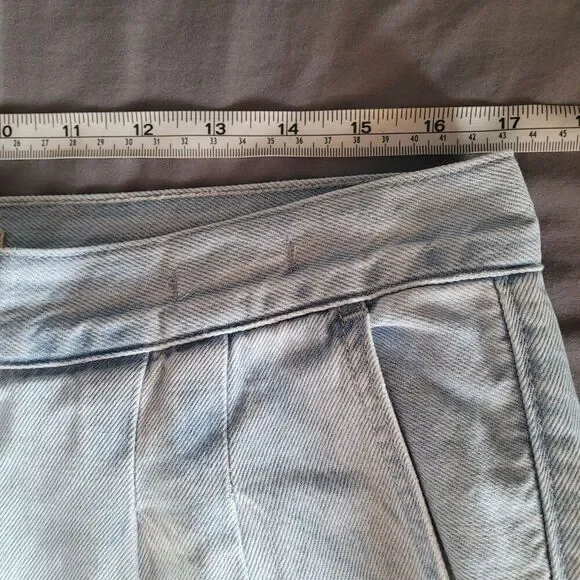 Madewell The Harlow Wide Leg Jeans Womens Blue Denim High Rise Size 30 Pleated - Picture 3 of 8